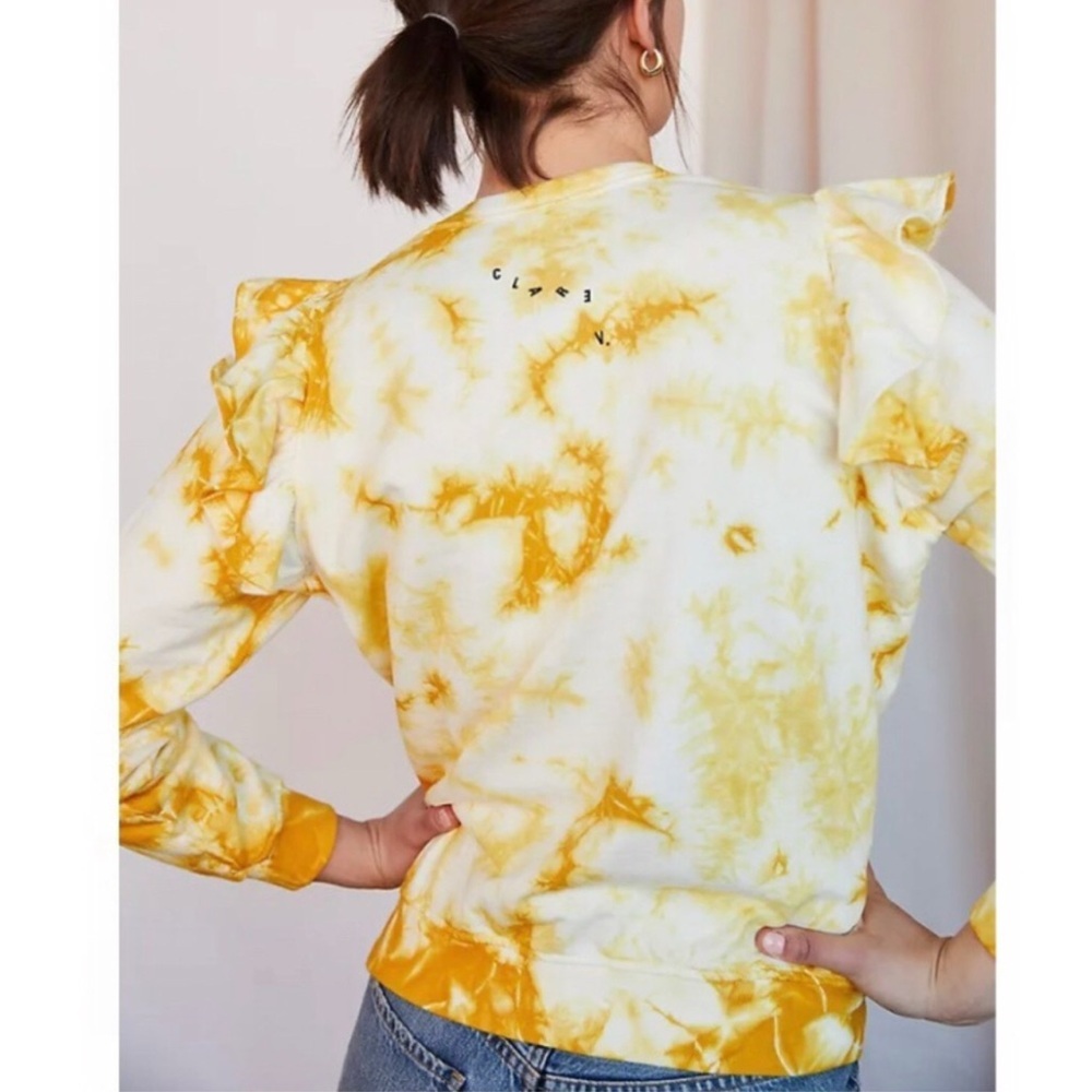 Clare V Sunburst Tie-Dye Ruffle Sweatshirt - Picture 4 of 11